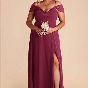 Birdy Grey “Spence” Off-Shoulder Maxi Dress in Berry